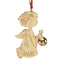 Personalized Kneeling Angel and Bell Ornament