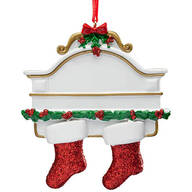 Christmas Mantel with 2 Stockings Ornament