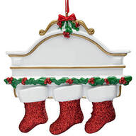 Christmas Mantel with 3 Stockings Ornament