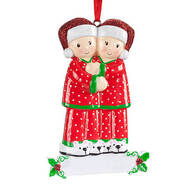 Family of 2 in Pajamas Ornament