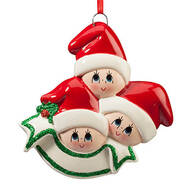 Family in Stocking Caps Ornament, Family of 3