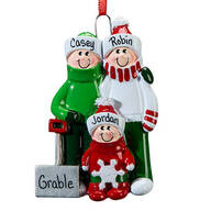 Personalized Shoveling Family Ornament