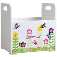 Personalized Flowers & Butterflies Book Caddy