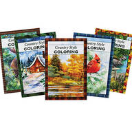 Country Style Coloring Books Set of 5