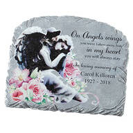 Personalized Floral Angel Garden Stone