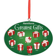 Personalized Greatest Gifts Ornament