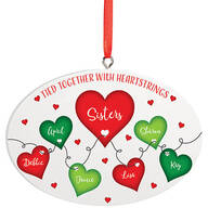 Personalized "Tied Together With Heartstrings" Ornament