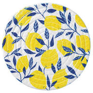 Lemon Print Round Trivet