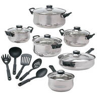 17-Pc. Deluxe Stainless Steel Cookware Set by Home Marketplace