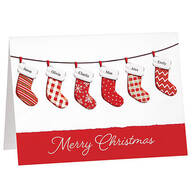 Personalized Family Stockings Christmas Cards, Set of 20