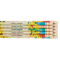 Personalized Happy Face Pencils, Set of 12