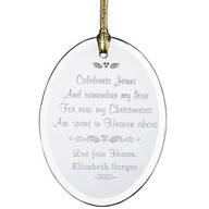 Personalized Christmas In Heaven Glass Ornament