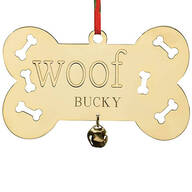 Personalized Woof Brass Ornament