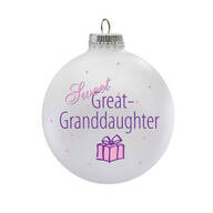 Personalized Sweet Great Granddaughter Ball Ornament