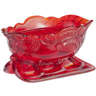 Red Glass Sleigh Candy Dish