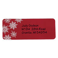 Large Print Red Snowflake Address Labels - Set of 250