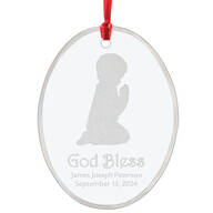 Personalized Glass Praying Child Ornament