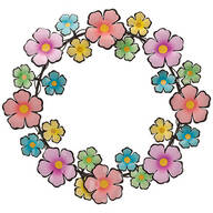 Metal Flowers Wreath by Fox River Creations™