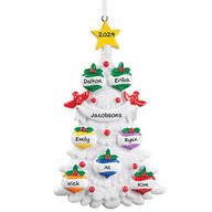 Personalized White Glitter Tree Ornament