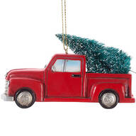 Red Truck with Tree Ornament