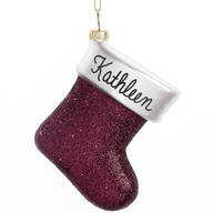 Personalized Birthstone Glitter Stocking Ornament