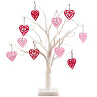 White Wire 18" Tree with Valentine's Hanging Ornaments