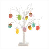 White Wire Tree and Easter Ornaments, Set of 10