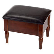 Faux Leather Wooden Foot Rest with Storage by OakRidge™