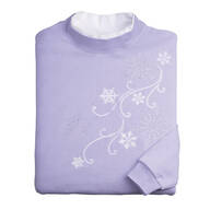 Embroidered Cascading Snowflakes Sweatshirt by Sawyer Creek