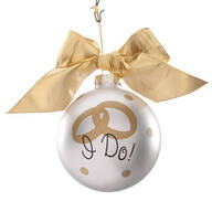 Personalized "I Do" Glass Ball Ornament