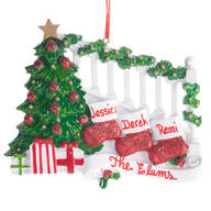Personalized Stockings on Stairs Family Ornament