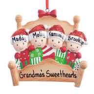 Personalized Family in Bed Ornament