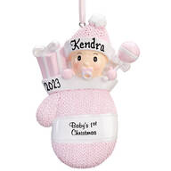 Personalized "Baby's 1st Christmas" Mitten Ornament
