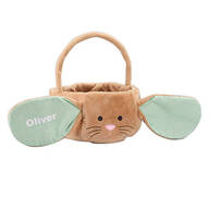 Personalized Brown Bunny Pin Stripe Easter Basket