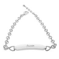 Personalized Sterling Silver ID Bracelet with Infinity Sides