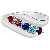 Birthstone Crystals Bypass Ring