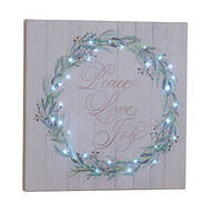 Peace Love and Joy Lighted Canvas by Holiday Peak™