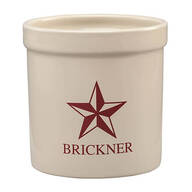 Personalized Red Barn Star Ceramic Crock, 2 qt