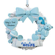 Personalized Baby's First Christmas Wreath Ornament