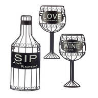 3 Piece Sip,Wine &Love Wall Hanging Set by HomeStyle Kitchen