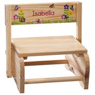 Personalized Children's Butterflies & Flowers Step Stool