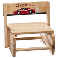 Personalized Children's Racecar Step Stool