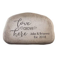 Personalized Love Grows Here Garden Stone
