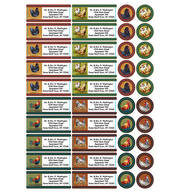 Personalized Rooster & Hens Address Labels & Envelope Seals, Set of 60