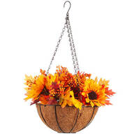Fully Assembled Fall Floral Mix Lighted Basket by OakRidge™