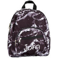 Personalized Mini Black Marble Backpack