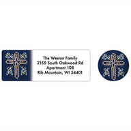 Personalized Cross Stitch Cross Labels & Envelope Seals 20