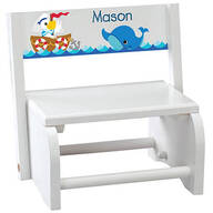 Personalized Children's White Ocean Friends Step Stool