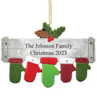 Personalized Family Mittens Ornament