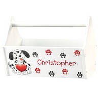 Personalized Puppy Hearts Toy Caddy